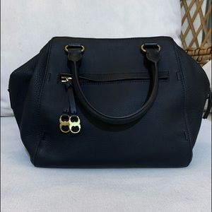 TORY BURCH - Gemini Black Leather Satchel